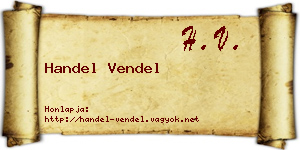 Handel Vendel névjegykártya